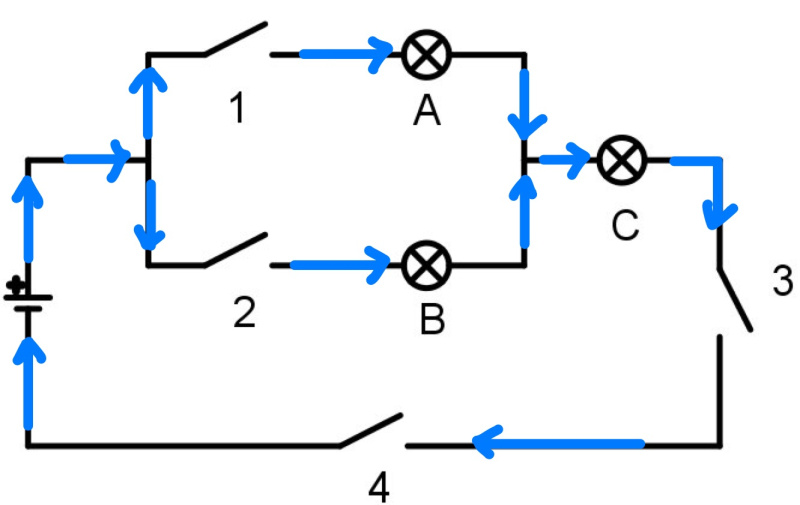 Datei:Aufgabe Wasser und elektrische Schaltpläne zeichnen b Lösung mit Pfeilen.jpg