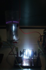 Tesla Transformator Beobachtung Funkenstrecke Leidener Flasche.jpg