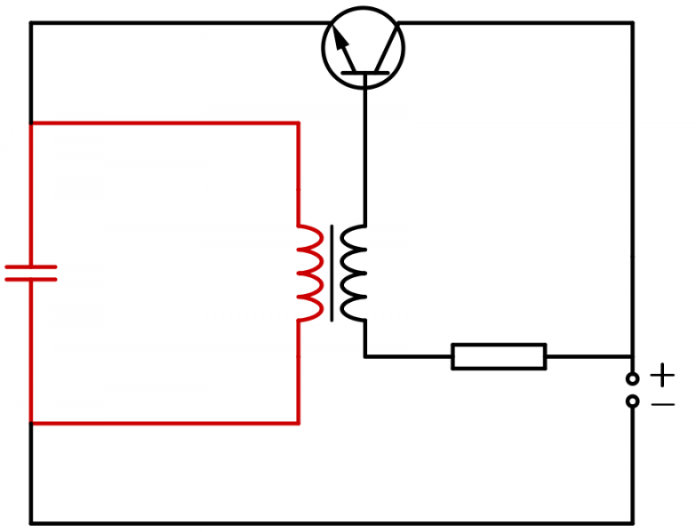 Datei:Schwingkreis Meißnersche Rückkopplung Schaltplan mit Widerstand.png